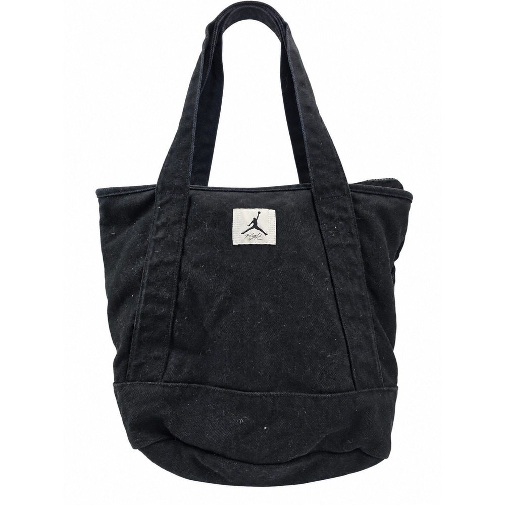 Jordan Flight Canvas Tote Bag Black Jumpman Logo Zip Top 0731-023 124